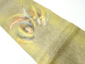 リサイクル　箔置き抽象模様袋帯